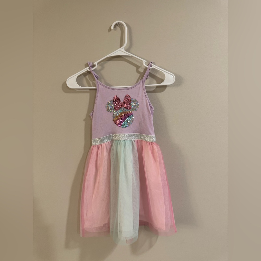 Disney Jumping Bean Lilac Sequin Minnie Tank Top Dress Size 6X